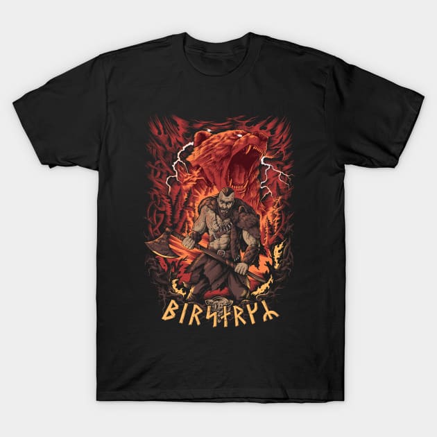 Berserker Warrior Bear Viking Norse Pagan T-Shirt by Blue Pagan